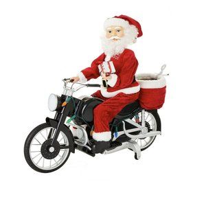 Mr. Christmas Super Motorcycling Musical Animated Plush Santa 20" Lighted